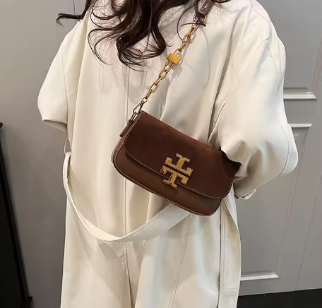 Tas Wanita Vintage Model Baru, Tas Bahu Persegi Mewah, Multifungsi 2-in-1 Handbag/Crossbody, Cocok untuk Pekerjaan dan Komuter.