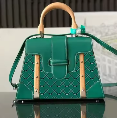 10A Tas Tangan Desainer Terbaik, Tas Wanita dengan Pegangan Kayu Anti Air, Tas Bahu, Tas Tangan, Tas Selempang.