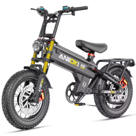 Sepeda Listrik Dewasa Aniioki, 5400W Dual Motor, 52V, Ban Tebal 20 Inci, Aniioki A8 Pro Max
