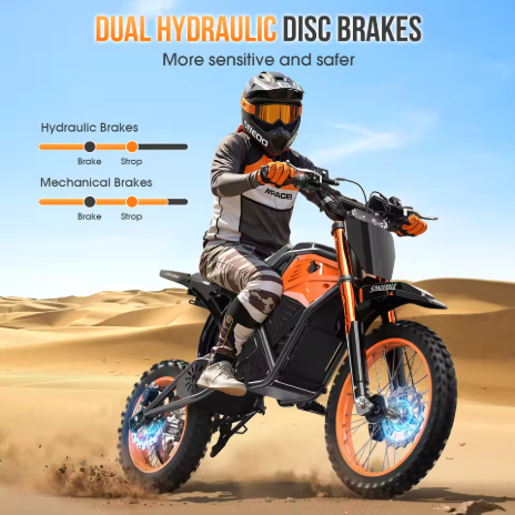Sepeda Motor Listrik Off-Road Ban Tebal 14 Inci / 12 Inci, Cocok untuk Remaja dan Dewasa, Sepeda Motor Listrik Gunung 48V, Motor Tengah 3000W