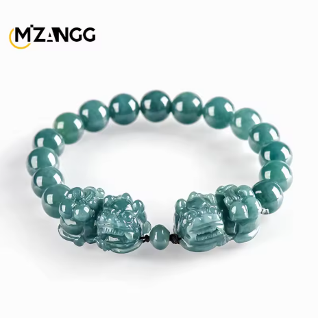 Gelang giok natural jenis Blue Water dengan motif koin emas dan dua ikan hiu, ukiran tangan, desain mewah seperti es, cocok untuk pria dan wanita sebagai hadiah.