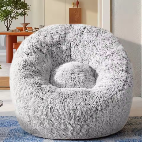 Kursi Bean Bag Memory Foam Super Lembut, Cocok untuk Semua Usia - Abu-abu, Sempurna untuk Ruang Tamu, Kamar Tidur, dan Asrama.