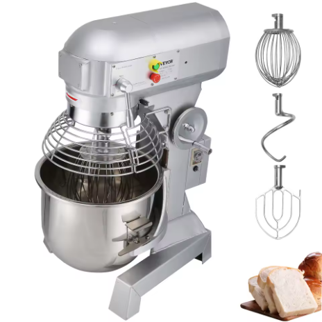 SucceBuy 10-30 Liter Mesin Pengaduk Adonan Listrik, Mixer Krim dan Telur Stainless Steel Komersial, Pengaduk Dapur Pendukung Proses Makanan