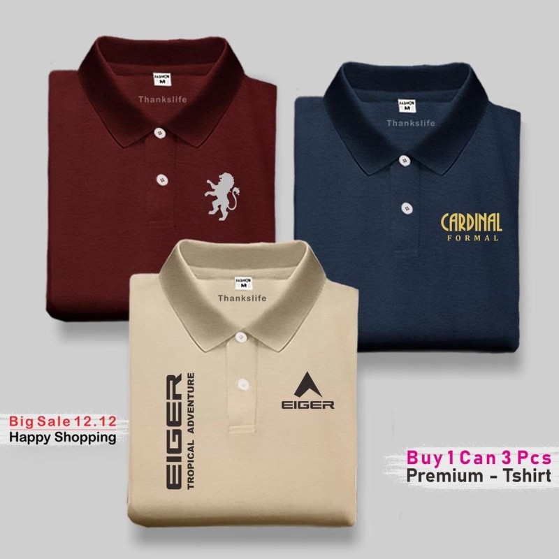 Promo kaos kerah SCE EDV pria wanita beli 1 dapat 3 cod pria wanita