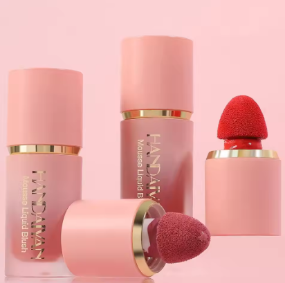 Blush cair matte & shimmer, tekstur lembut seperti mousse untuk pipi dan area mata, juga dapat digunakan sebagai highlighter stick, tahan air, untuk contouring dan makeup.