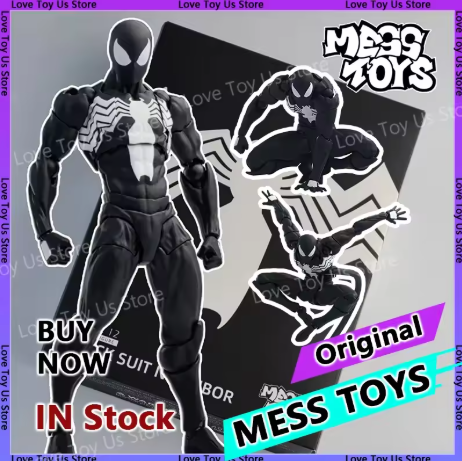 Set Kotak Koleksi Figur Aksi Asli Mess Toys Spider-Man Symbiote Suit & Scarlet Spider (Animasi)