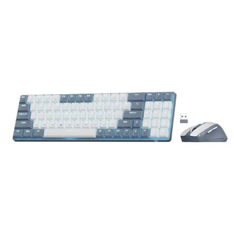 Set Keyboard dan Mouse Wireless Redragon BS8772, Keyboard Mekanik Super Tipis 78 Tombol 2.4GHz Wireless, Dilengkapi dengan Mouse 2400 DPI