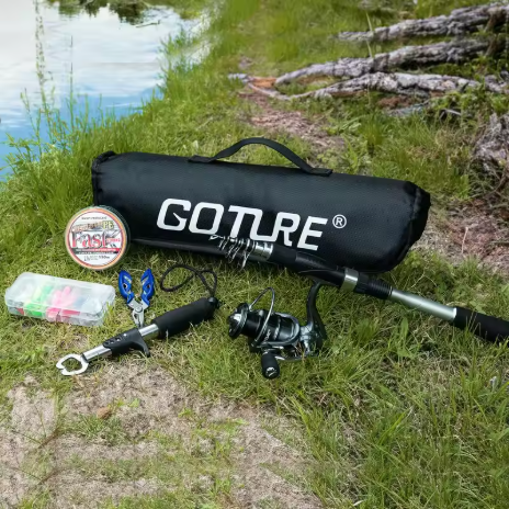 Goture Batang Pancing Karbon 2.1m, 2.4m, 2.7m, Batang Lure Teleskopik, Batang Lempar, Batang Pancing Perjalanan 7-60g, Aksi Sedang Cepat