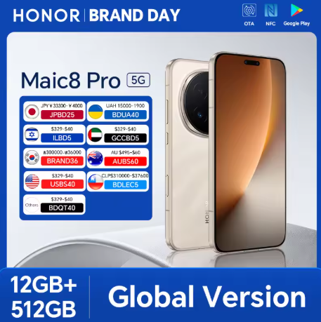 HONOR Magic8 Pro Global Versi 2026, 12GB+512GB, Layar OLED 6.71” 120Hz, Kamera 200MP, Baterai 7100mAh, Fast Charging 100W, Sistem Android 16