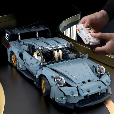 Set Balok Bangunan Mobil Balap Teknologi Skala 1:14, Model Supercar DIY (1200+ pcs), Mainan Puzzle untuk Dewasa & Anak, Cocok sebagai Hadiah