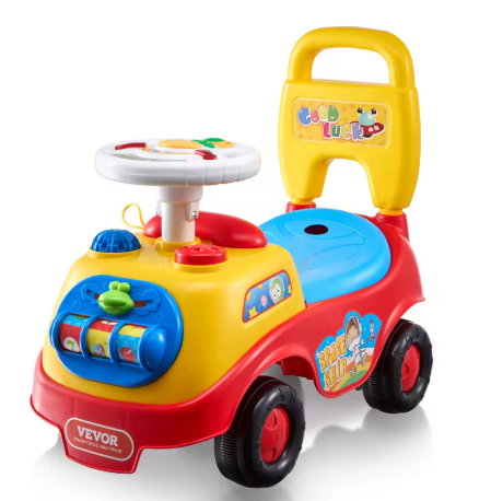 SucceBuy Mobil Dorong Anak Balita, Bisa Duduk & Berdiri, Dilengkapi Musik, Setir, dan Ruang Penyimpanan di Bawah Kursi, Cocok untuk Usia 1–3 Tahun