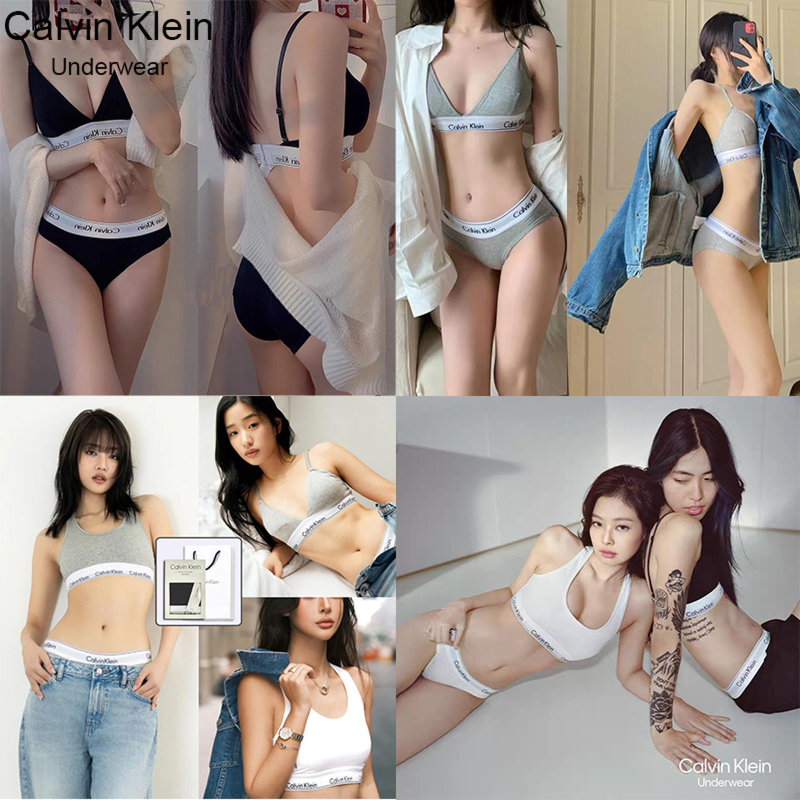 Calvin Klein Underwear Setelan Wanita CK Women‘s Underwear Sets-comfortable sexy sets-Original - Set Singlet Warna Hitam, S